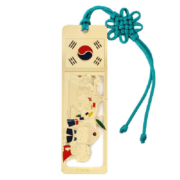 금장 책갈피-태극기 - 석굴암, 하회탈 등 전통의 조형물
