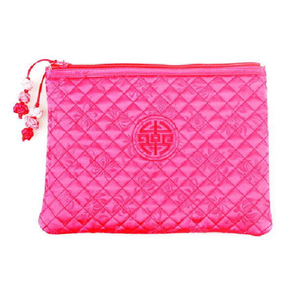 [소산당]누비수(秀)쌍파우치-[분홍색]