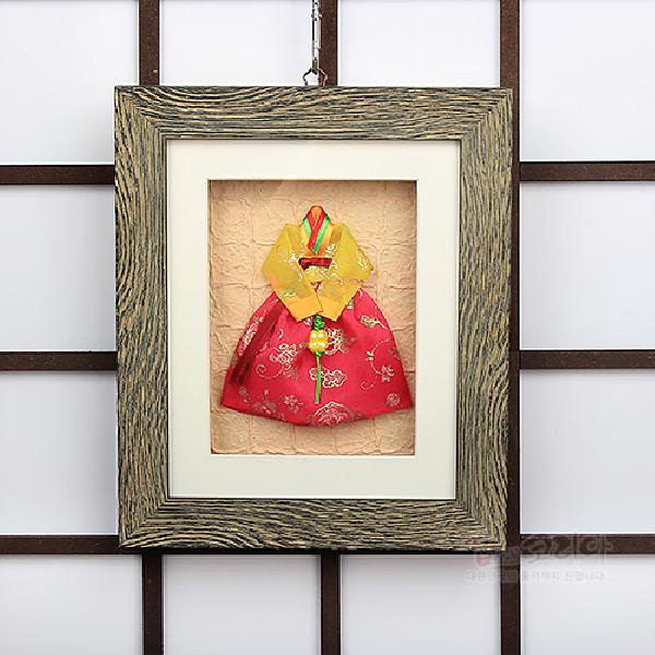 전통벽걸이 액자小 - 한복(분홍치마)