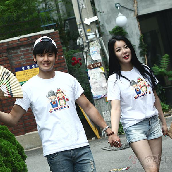 3D 친환경 입체발포 티셔츠 - 신랑신부 - 입체감이 살아 있는 전통무늬 티셔츠