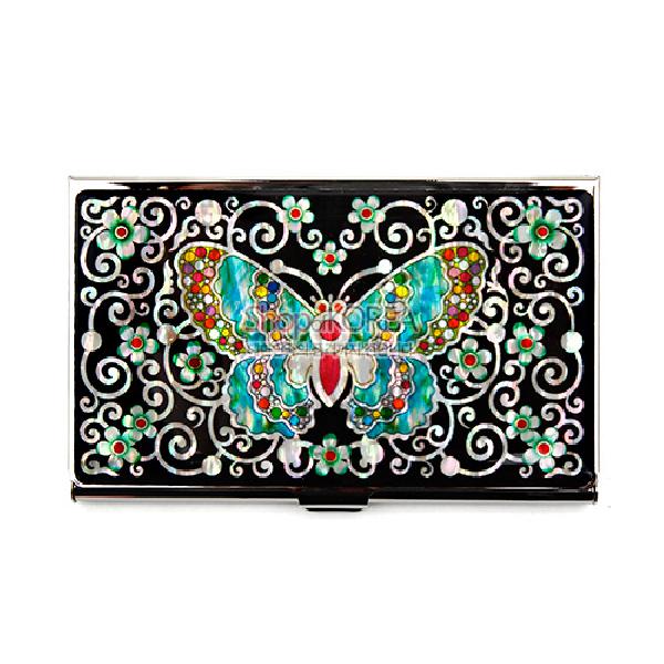 명함집-채색나비 - 한국의 멋과 천연자개의 조화